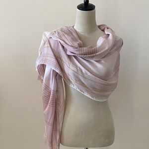 a new day Pink / lilac and White Striped Scarf